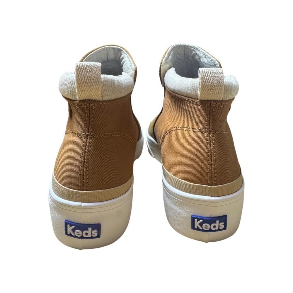 Keds Platform Sneakers Womens 9 Tan Brown Snakeskin Zip Mid Top NWOB Casual Shoe - Picture 6 of 10